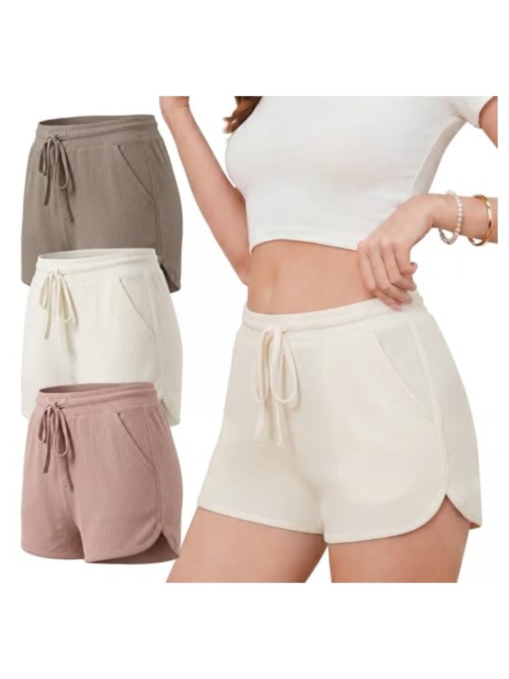 HEARTNICE 3-Pack Rayon Blend Lounge Pajama Shorts Sleepwear